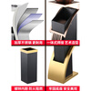 Hotel lobby stainless steel trash can commercial office building vertical elevator corridor KTV sanitary bucket with ashtray S-shaped stainless steel + tempered glass basin