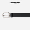 Montblanc MONTBLANC horseshoe-shaped shiny palladium-plated pin buckle black and blue double-sided belt 3cm 128756 New Year gift