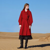 Qiushui Yiren 100% sheep wool Chinese style double-sided woolen coat winter women's silhouette coat Christmas red bright red M