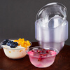 SHUANG YU disposable bowl thickened crystal aviation bowl 380ml*20 plastic noodle bowls outdoor picnic dessert bowl