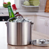 B&y double-layer stainless steel ice bucket with lid, red wine bucket, champagne bucket, spit bucket, portable handle type, large (3 liters)