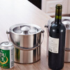 B&y double-layer stainless steel ice bucket with lid, red wine bucket, champagne bucket, spit bucket, portable handle type, large (3 liters)
