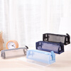 Deli transparent mesh pencil case/examination-usable nylon square pencil case/large-capacity portable pencil storage bag suitable for postgraduate entrance examinations in middle and high schools Legend black school stationery gift