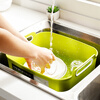 Home KATEI STORY Korean imported plastic sink fruit and vegetable basket kitchen mobile sink sink with handle drain basket green