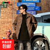 PU leather American retro rivet jacket men's spring and autumn lapel baseball uniform Maillard couple leather jacket W507 brown special price leakage XL upgraded version