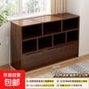 2025 new style bookshelf and storage cabinet integrated wall-mounted living room bay window low cabinet bedside storage grid cabinet furniture magnetic cabinet door large cedar walnut color 120cm