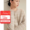 Zhenbei winter new cashmere cardigan women's round neck striped warm knitted jacket thick 31203Q