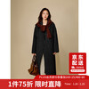 Inman alpaca mulberry silk double-sided woolen coat 2025 winter women's new long woolen coat high-end black M