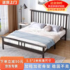 Zhuobo Iron Bed Iron Frame Bed Double Bed Simple Dormitory Rental Room Iron Bed TC05 1.5 Meter Black Row Frame Bed