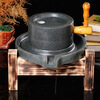 Baimo Baile retro bluestone mill household manual household small stone mill disc hand-cranked stone grinder soy milk machine tofu machine refiner 17*27 wooden handle + retro wooden frame / children's version