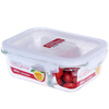 LOCK&LOCK heat-resistant glass crisper microwave lunch box sealed lunch box lunch box refrigerator storage box 600ml two partitions