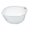 Sanada Seiko Japan imported rice basin, rice basket, transparent rice sieve, small household kitchen rice washer, drain and rice sieve, bottom + side drain, small size 24.3*21.4*10cm