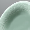 Su's Ceramics Celadon Glazed Ceramic Plate Flower Blossom Rich Soup Plate 4-piece Tableware Set