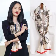 [Selected good things] Su Mingyu Yao Chen same style thin, long, small silk scarf, female long, western style, fashion, wild silk scarf, decorative scarf, scarf, Ledi pure ring, red and blue 15*145CM