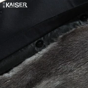 Caesar KAISER abrigo de piel de visón forro de visón para hombre de longitud media Nike business casual lujo Haining abrigo de piel negro forro de visón completo 52