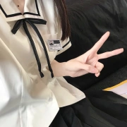 Xiaoyezhongjk制服女の子日本のタイの学校の制服のフルセット初恋タイのクラスの制服ナナ半袖夏の学生服スーツトップ+襟+43CMスカートM