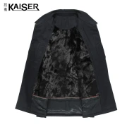 Caesar KAISER abrigo de piel de visón forro de visón para hombre de longitud media Nike business casual lujo Haining abrigo de piel negro forro de visón completo 52