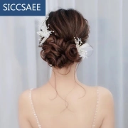 SICCSAEE japoński i koreański panna młoda ślub nakrycia głowy Sen Department Xianjuan przędza głowa kwiat szpilka klips boczny akcesoria do włosów ślubne akcesoria ślubne spinka do włosów para
