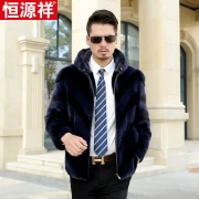 Hengyuanxiang abrigo de piel de visón todo en uno para hombre abrigo de piel corto importado de visón completo Haining 2022 nuevo abrigo de piel de visón con capucha gris L