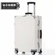 Aluminum frame trolley case suitcase universal wheel password boarding case 20 inch leather case student luggage 28 inch female FC65 white diamond aluminum frame collection place an order to send a gift