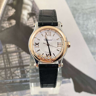 Second-hand 99 new, full set of accessories chopard women's watch, happy diamond series, rose gold and stainless steel case, automatic mechanical chopard watch, second-hand luxury watch, 2021 full set of 30 watch diameter 278573-6013