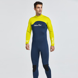 Sbart men's one-piece wetsuit thickened and warm deep diving surfing winter swimsuit neoprene 5mm 1498 yellow m