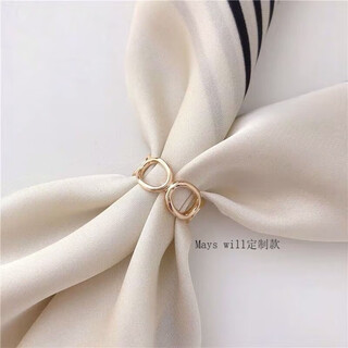 Mays will silk scarf buckle t-shirt corner knotted buckle multi-functional scarf clip versatile women's clothing decorative accessories hoop ring buckle suitable for thin ribbon scarves
