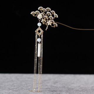 Hairpin girl ancient style hairpin hanfu hair accessory tassel step shake hairpin ancient costume headdress performance songxue-gold (hairpin)