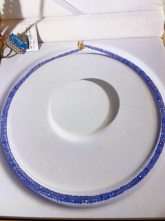 Duyin ruyi's high-quality ice-type natural tanzanite sapphire indian faceted 3-4m tower chain necklace