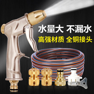 Chelijing high-pressure car wash water gun set all-metal water gun household car wash tools flush water grab flower watering artifact water pipe all-metal water gun + connector