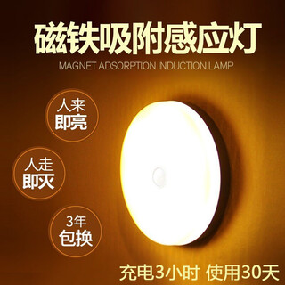 Nuofeng human body induction night light bathroom corridor corridor wall lamp rechargeable battery induction light cabinet led energy-saving night light human body induction yellow light rechargeable model