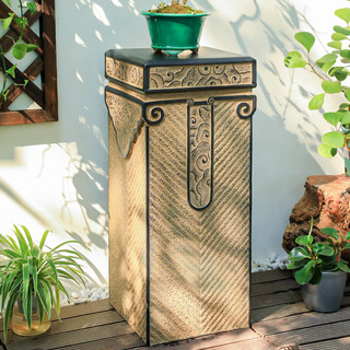Zhishi new chinese style xiangyun display column interior decoration imitation stone ornaments living room floor-standing column garden balcony flower pot base z018-2 ruyi xiangyun display column medium style