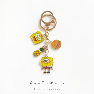 Suntomoon original handmade spongebob squarepants patrick star keychain cute cartoon brooch bag pendant medal pin accessories