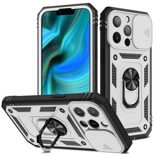Rigorous, suitable for apple 15pro thickened high screen anti-fall mobile phone case iphone15promax comes with anti-dust plug and three-proof lens all-inclusive white + black two-in-one screen heightening anti-fall iphone 15