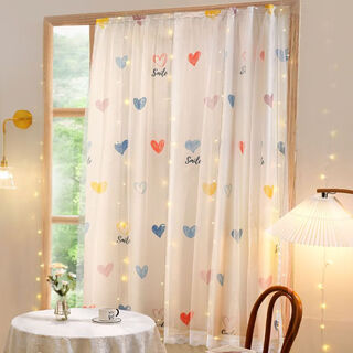Jiazhilu velcro curtains simple blackout cloth no punching installation sunshade window blocking bedroom sunscreen self-adhesive love velcro style width 1.8x height 2.0m folio