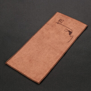 Kangyun small embroidered tea towel cotton and linen thick absorbent tea cloth coffee table tea table rag kung fu tea towel tea table tea set accessories 06 rectangular zen tea towel-brown