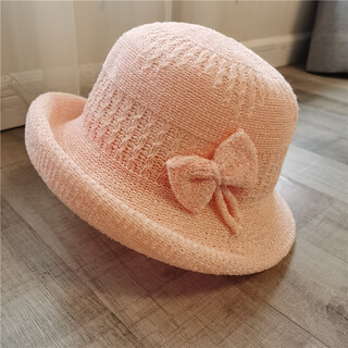 Select letter korean style fashionable literary sun hat for women spring and autumn knitted fisherman hat british breathable top hat versatile casual basin hat pink one size fits 55-58cm head circumference