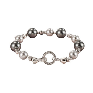 Dr-flvvs fat donglai's same style tahitian black pearl bracelet ni ni's same style tahitian mixed color pearl bracelet women's bracelet black full diamond gradient pearl bracelet