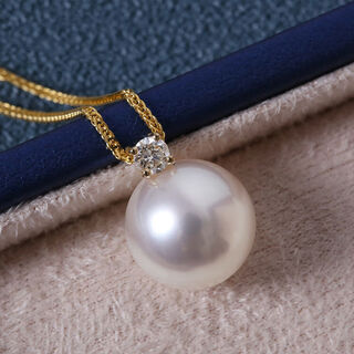 Zhizhou henghui guaranteed price seawater pearl pendant australian white princess nanyang white 925 silver necklace is round and large 925 silver gold-plated round beads 14mm