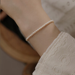 Mushroom said gold-filled extremely fine shijia zhengyuan 2mm millet pearl bracelet light luxury niche french beaded purple bracelet for women 3mm, small and exquisite 15cm