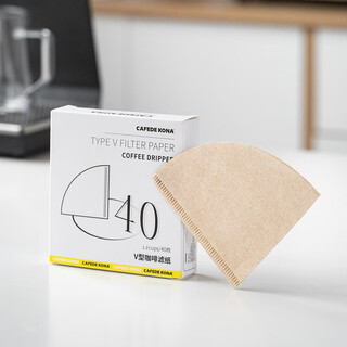 Cafede kona log coffee filter paper hand-drew drip coffee machine v-shaped thickened non-bleached coffee filter paper 40 pieces boxed v02 1-4 servings log