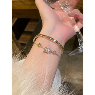 Fat donglai's same style small waist bracelet titanium steel non-fading roman numeral bracelet girls' bracelet light luxury niche boutique two sets of high quality