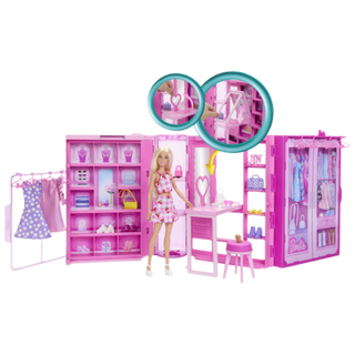 Quasi-new product barbie girl doll birthday gift box toy doll toy - barbie pink fun dream wardrobe hxd58