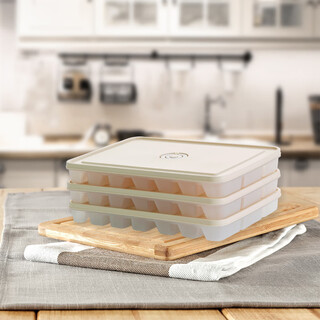 Lock&lock timed dumpling box egg storage box refrigerator fresh food grade frozen dumpling wonton blunt box with lid tray three-piece set hfl8515es3