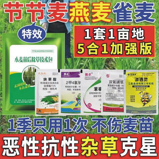 Wheat field herbicide post-emergence, wheatgrass, wild wheat, wheat methyl disulfuron methyl, and double eradication of grass and broadleaf, all-in-one type (five effects in one, double removal of grass and broadleaf) 5 sets