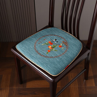 Lanshu ancient rhyme modern chinese chair cushion cushion embroidered dining chair cushion non-slip tea chair washer chair cushion winter cushion can be customized light basket color medium size 42x45cm