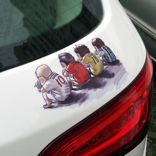 Qiantun is suitable for car stickers to cover scratches, side scratches and decorations to cover body side doors, personalized and creative car stickers, electric messi car stickers, one piece/20x11 cm/waterproof and waterproof