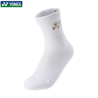 尤尼克斯（YONEX）2025新款羽毛球袜yy短袜运动袜加厚毛巾底情侣球袜吸汗145154 男袜-145154BCR-532白/金 1双
