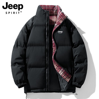 Jeep spirit jeep down cotton jacket for men and women of the same style winter new casual cotton jacket cotton ski mountaineering jacket couple sdhw-8889 black 4xl 185-210jin jin is equal to 0.5 kg