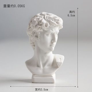 Zsto david head plaster sculpture ornaments nordic ins style sketch mini small plaster statue creative desktop decoration mini david